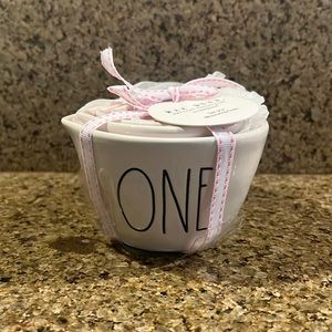 Rae Dunn White With Pink Inside Measuring Cups